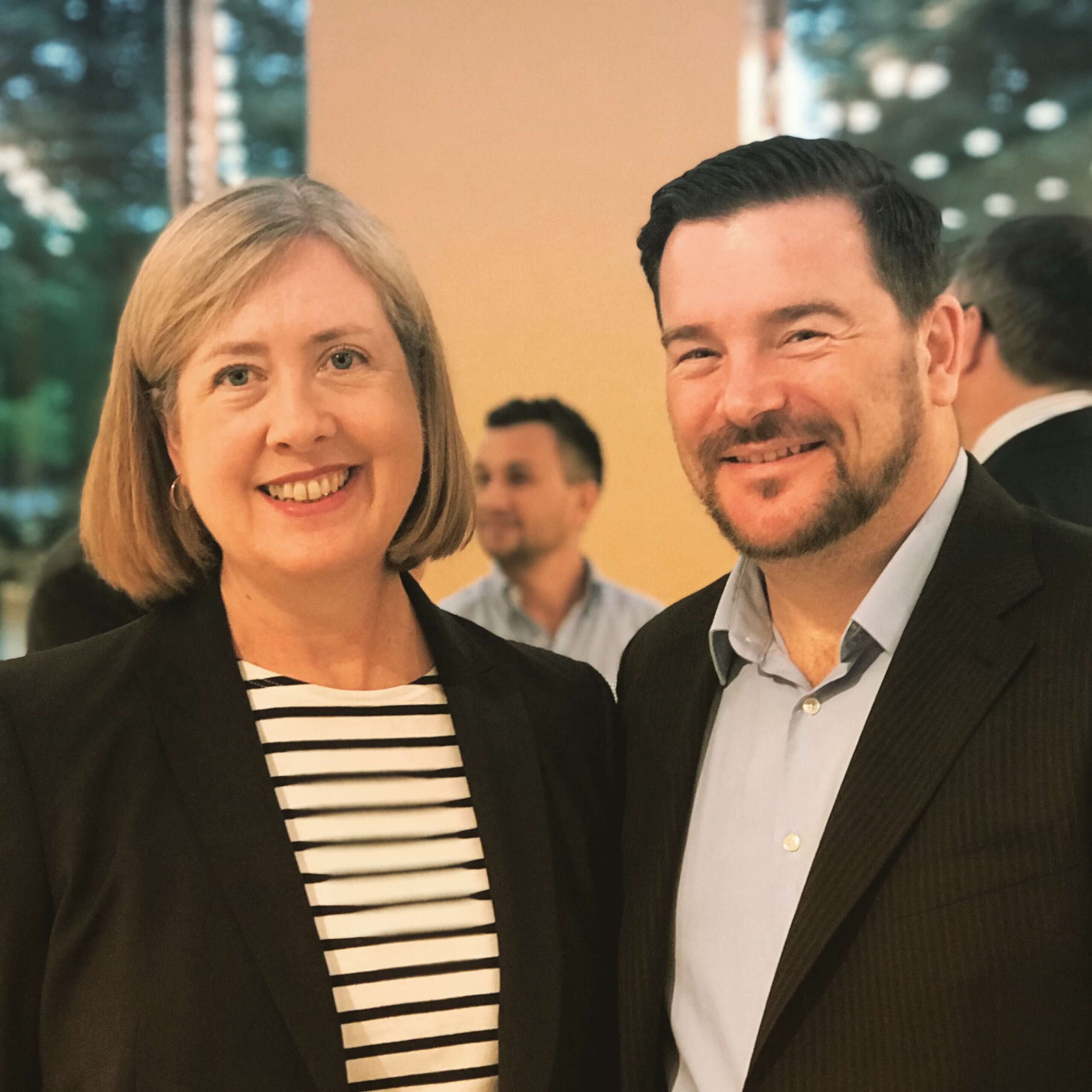 Australian Ambassador in Germany, Lynette Wood, and Executive Director of Link Digital, Steven De Costa