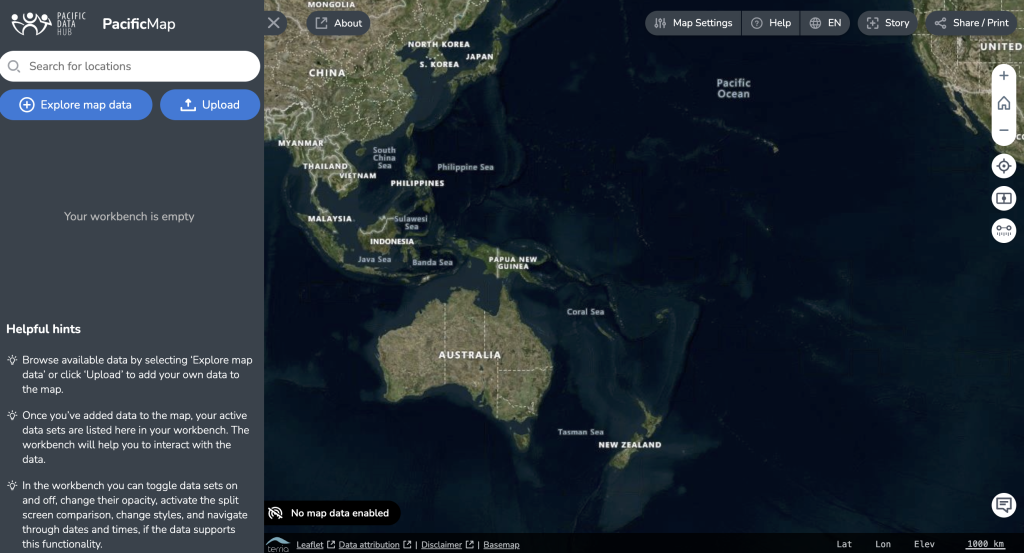 Pacific Map by the Pacific Data Hub, a client of Link Digital