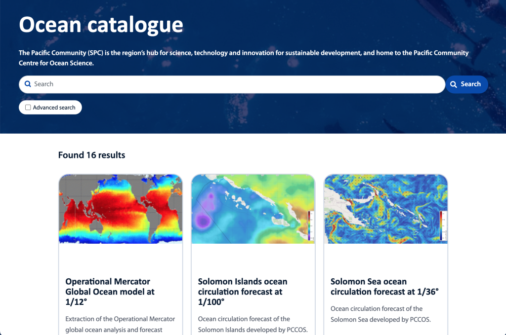 Ocean catalogue - Pacific Data Hub