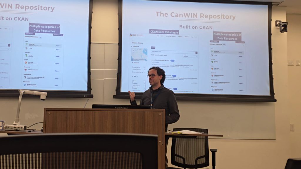 Ian Ward presenting at the 2025 International Humanitarian Technology Conference in Edmonton, Alberta, Canada
