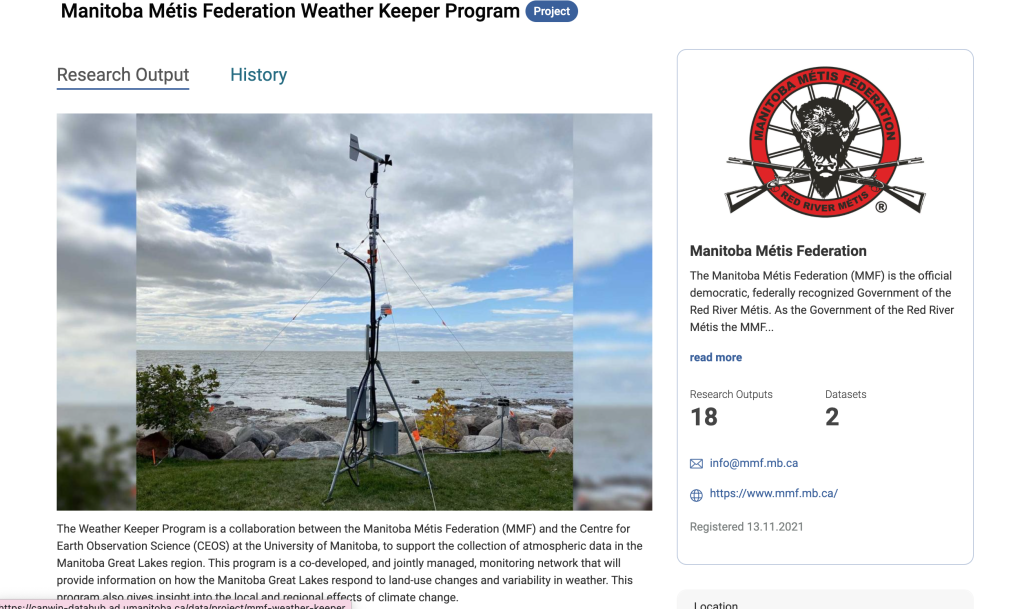 Indigenous data sovereignty - Manitoba Métis Federation’s Weather Keeper Program